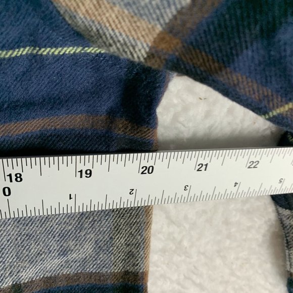 Alpine Design Flannel Shirt Men's Small Navy Blue Plaid Cotton Button-Up 7038 - Picture 5 of 8